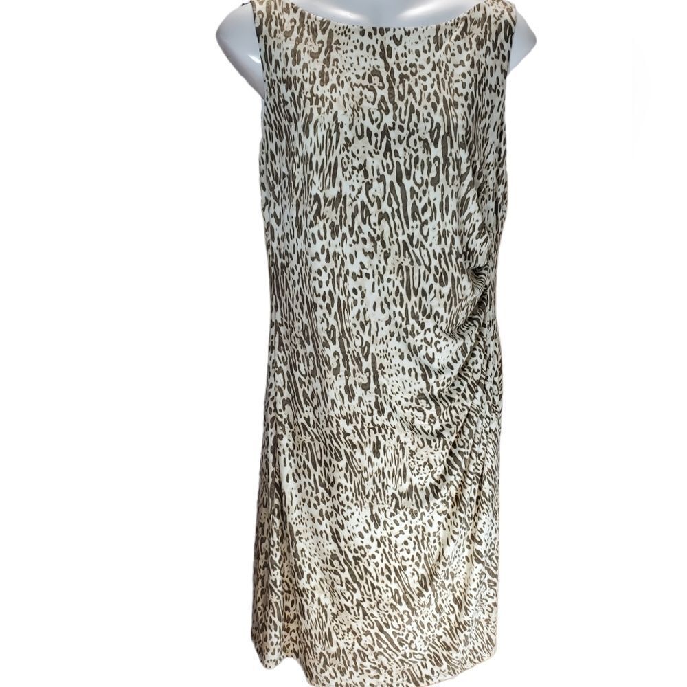 JONES NEW YORK neutral animal print dress 12p
